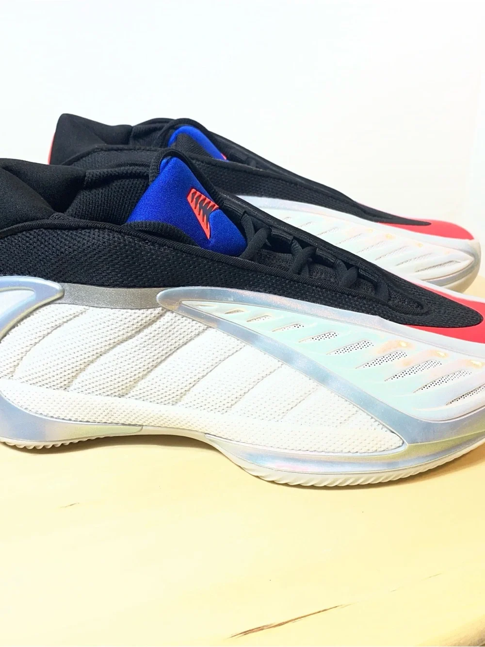Adidas AE 1 Low Anthony Edwards White Scarlet Blue Basketball Shoes Men's Size 6
